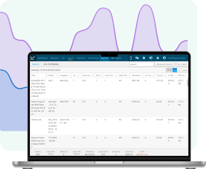 InventoryLab Accounting profit analysis mobile screenshot