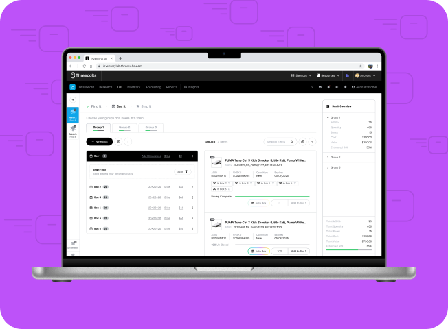 InventoryLab mobile product setup interface