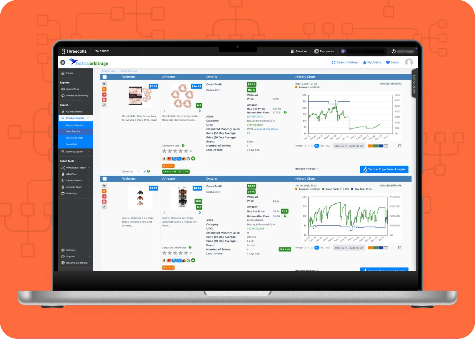 Tactical Arbitrage search results interface