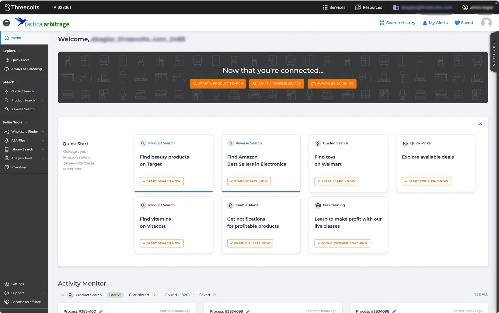 Tactical Arbitrage dashboard interface